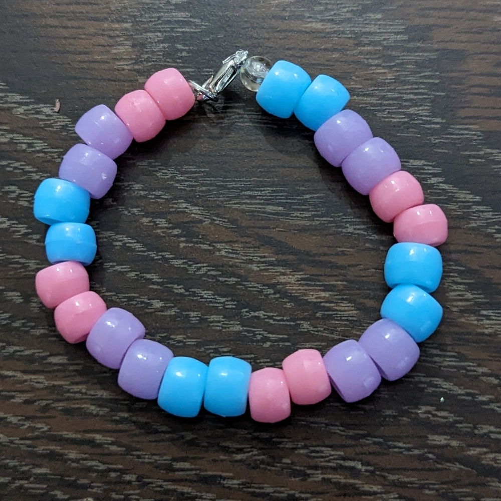 Handmade Pink Purple Blue Bracelet